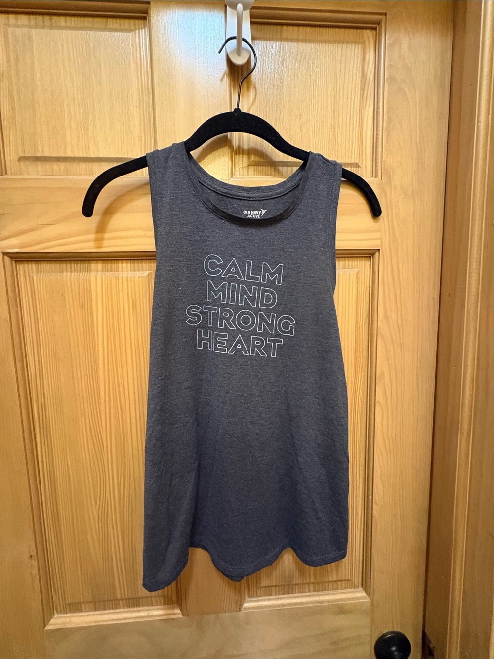 Old Navy Charcoal Gray Graphic Muscle Tank - Calm Mind Strong Heart